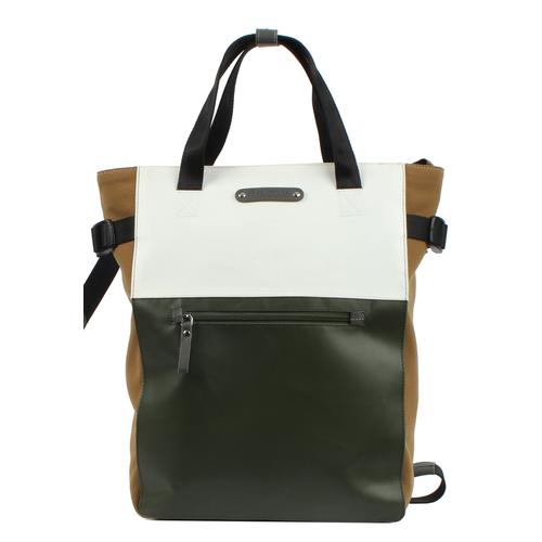 „Cityrucksack 7CLOUDS „“Mendo 7.4″“ Gr. B/H/T: 27 cm x 37 cm x 9 cm, grün (grün, weiß) Rucksäcke Artikel aus fairer Produktion“