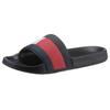 Badepantolette TOMMY HILFIGER "RUBBER TH FLAG POOL SLIDE", Herren, Gr. 44, bunt (schwarz, rot, weiß), Gummi, sportlich, Schuhe Badelatschen Pantolette, Sommerschuh, Poolslides, Schlappen, für Bad und Strand