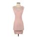 Bebe Casual Dress - Bodycon: Pink Print Dresses - Women's Size P