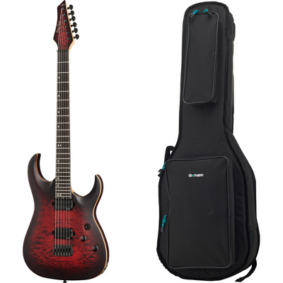 Harley Benton Amarok-BT BKRD Quilted Bundle