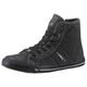 Sneaker MUSTANG SHOES "High-Top-Sneaker, Freizeitschuh" Gr. 45, grau (rauchblau, anthrazit) Damen Schuhe Skaterschuh Schnürboots Canvassneaker Reißverschlussstiefeletten