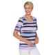 Kurzarmshirt CLASSIC BASICS "Shirt" Gr. 40, bunt (rosé, bleu, gestreift) Damen Shirts Jersey