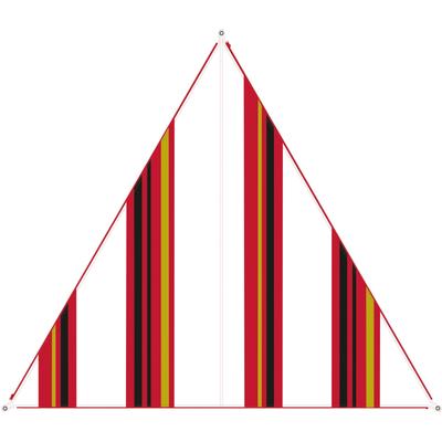 Sonnensegel BENT "Zip-Canvas", rot (orient weiß gestreift, rv rot), Sonnensegel, B/T: 250cm x 250cm, Polyester, B:250cm T:250cm