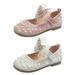 Toddler/Little Girls Mary Jane Glitter Pearl Ballerina Flats Princess Shoes Slip-on School Party Dress Shoes