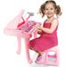 Musical Keyboard Piano Toy for Toddlers 37 Keys Educational Music Piano with Microphone and Sitting Stool Musical Instruments for Girls Light Effects and MP3 Function Kids Birthday Gift