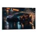 Black Super Car in the Rain Canvas Wall Art Decor Horizontal Version Gallery Wrapped Wall Decor Artwork Modern Home Decorations