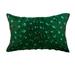 Green Lumbar pillow 12x14 inch (30x35 cm) Silk Pillow Case Cover Throw Pillow Covers with Crystals & Peacock Abstract Pattern Throw Pillows Modern Style - Emerald Beauty