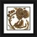 McCavitt Naomi 26x26 Black Ornate Wood Framed with Double Matting Museum Art Print Titled - Tapestry Floral I