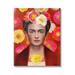 Stupell Industries Bold Frida Kahlo Portrait Floral Poppies Pattern Painting Gallery Wrapped Canvas Print Wall Art Design by Diane Neukirch