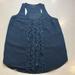 Jessica Simpson Tops | Jessica Simpson Navy Blue Dressy Tank With Sequins And Ruffle Size M | Color: Blue | Size: M