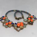 J. Crew Jewelry | J. Crew Bold, Chunky Statement Necklace | Color: Blue/Orange | Size: Os