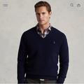 Polo By Ralph Lauren Sweaters | Euc Polo Ralph Lauren Men’s Wool V-Neck Sweater | Color: Blue | Size: L