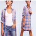 Anthropologie Dresses | Cloth & Stone (Anthropologie) Plaid Fringe Shirt Dress New | Color: Blue/Gray | Size: Xs