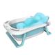 Foldable Baby Bathtub with Temperature Sensing, Collapsible Bath Tub, Portable Safe Shower Basin with Cushion Pad Water Plug Non-Slip Support Leg for Newborn, Toddler, for Home, Bathroom, Trave