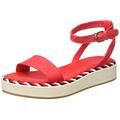 Tommy Hilfiger Damen Sandalen Rope Flatform Sommer, Rot (Fireworks), 40 EU