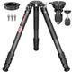 EVUMO Professional Carbon Fiber Tripod 165cm, 40mm Tube, 10x Carbon Fibre Heavy Duty Video Tripod With 75mm Leveling Half Bowl Adapter, Camera Tripods For DSLR Camcorder Photography, Max Load 40kg