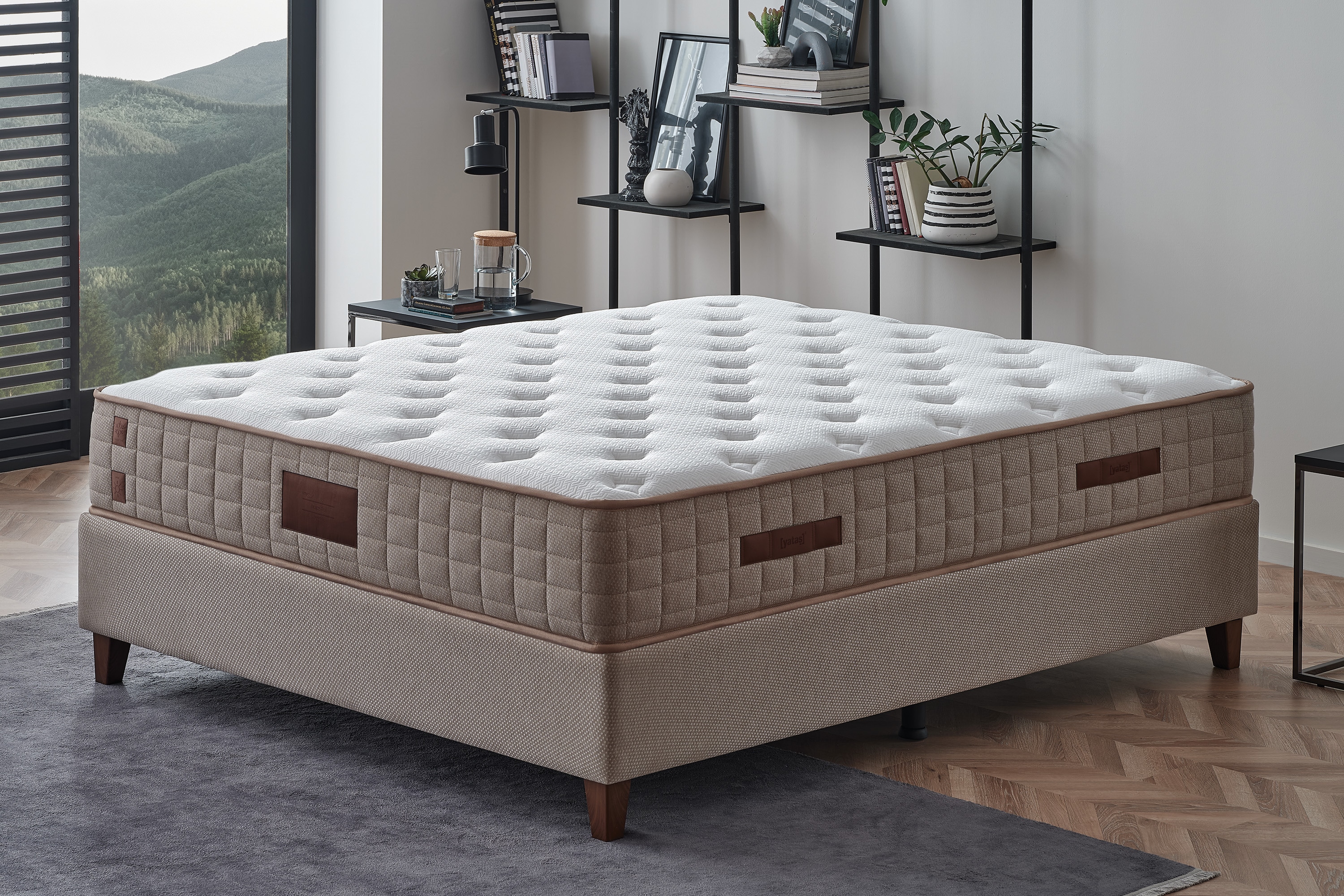 Taschenfederkernmatratze YATAS BEDDING "Majestät First Class Cool&Wool, Matratze in 90x200 weitere Größen", weiß, B:200cm H:30cm L:200cm, Bezug: 100% Polyester. Bezug (unten): 59% Polyester, 41% Polyethylen, Matratzen, H2, Wendematratze,... Image