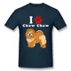 T-shirt à pois pour animaux de compagnie abandonnés col rond j'aime mon Chow Chow dans l'année du
