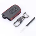 Porte-clés de voiture en cuir pour Toyota étui porte-clés télécommande sans clé intelligente 3