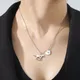 Skyrim – collier ras du cou avec coeur de cheval pour femme chaîne en acier inoxydable avec lettre