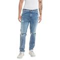 Replay Herren Jeans Sandot Tapered-Fit Broken Edge aus Comfort Denim, Blau (Light Blue 010), 34W / 32L