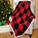 Catalonia Red Black Plaid Sherpa Blanket, Buffalo Sherpa Throw Blanket | 60 H x 50 W in | Wayfair 1CTBF562PRD