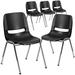 Flash Furniture Keaton Armless Stacking Chair Plastic/Acrylic/Metal in Gray/Black | 32 H x 19.5 W x 23 D in | Wayfair 5-RUT-18-BK-CHR-GG