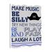 Jaxson Rea Be Silly 1 Blue by Kimberly Allen - Wrapped Canvas Textual Art Canvas, Wood in Black/Blue | 16 H x 12 W x 1.5 D in | Wayfair