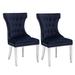 Rosdorf Park Haikey Tufted Velvet Wing Back Side Chair Upholstered/Velvet in Blue | 39.76 H x 22.83 W x 25.78 D in | Wayfair