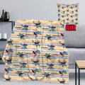 Cute Cartoon Stitch Throw Blanket With Pillow Cover All Season Blankets For Office Bed Sofa