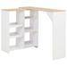 Bar Table with Moveable Shelf White 54.3 x15.4 x43.3