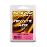 Chocolate Amber Scented Soy Wax Melts EBM Creations 6 Cube 3.2oz Clamshell Highly Scented!