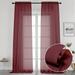 OVZME 2 Panels Sheer Panels 120 inch Extra Long Soft indoor Outdoor Sheer Curtains Ready Made Curtains for Living Room Quick & Easy to Dry for Pool/Yard W40 x L120 Burgundy 10 Feet Length