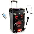 Pyle PWMA335BT 8In 250W Portable Bluetooth Karaoke PA Speaker & 3 Mics