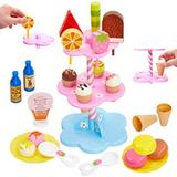 Ice Cream Toy Ice Cream Stand Ice Cream Party Grocery Store Kitchen Toy Role Play for Children Boys Girls
