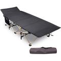 REDCAMP Folding Camping Cots for Adults Heavy Duty Sturdy Portable Sleeping Cot Bed for Camp Office Home Use Black