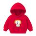 JDEFEG New Born Hoodies Toddler Boys Girls Winter Long Sleeve Hoodie Sweatshirt Outwear for Kids Clothes Cartoon Sweet Lions Prints Boy Denim Hoodie 24M Cotton Blend Red 110