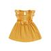 Musuos Baby Girl Dress Sleeveless Crew Neck Lace Patchwork Bowknot Summer A-line Dress