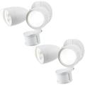 LEONLITE 2 Pack Motion Sensor LED Flood Light Dusk to Dawn LED Security Light Adjustable Dual Heads UL Listed Daylight White