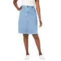 Plus Size Women's True Fit Stretch Denim Short Skirt by Jessica London in Light Wash (Size 12)