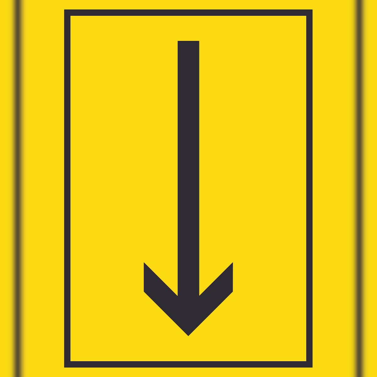 Richtungspfeil runter Schild hochkant schwarz gelb Pfeil A1 (594x841mm) Image