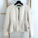 Zara Jackets & Coats | Cream Tweed Zip Peplum Blazer | Color: Cream | Size: S