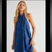 Free People Dresses | Free People Solid Rising Sun Mini Dress | Color: Blue | Size: Xs