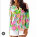 Lilly Pulitzer Tops | Lilly Pulitzer Silk Elsa Top - Euc | Color: Green/Pink | Size: S