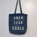 American Eagle Outfitters Bags | American Eagle Distressed Denim Shoulder Tote Bag Large Casual Purse. | Color: Blue/White | Size: Os