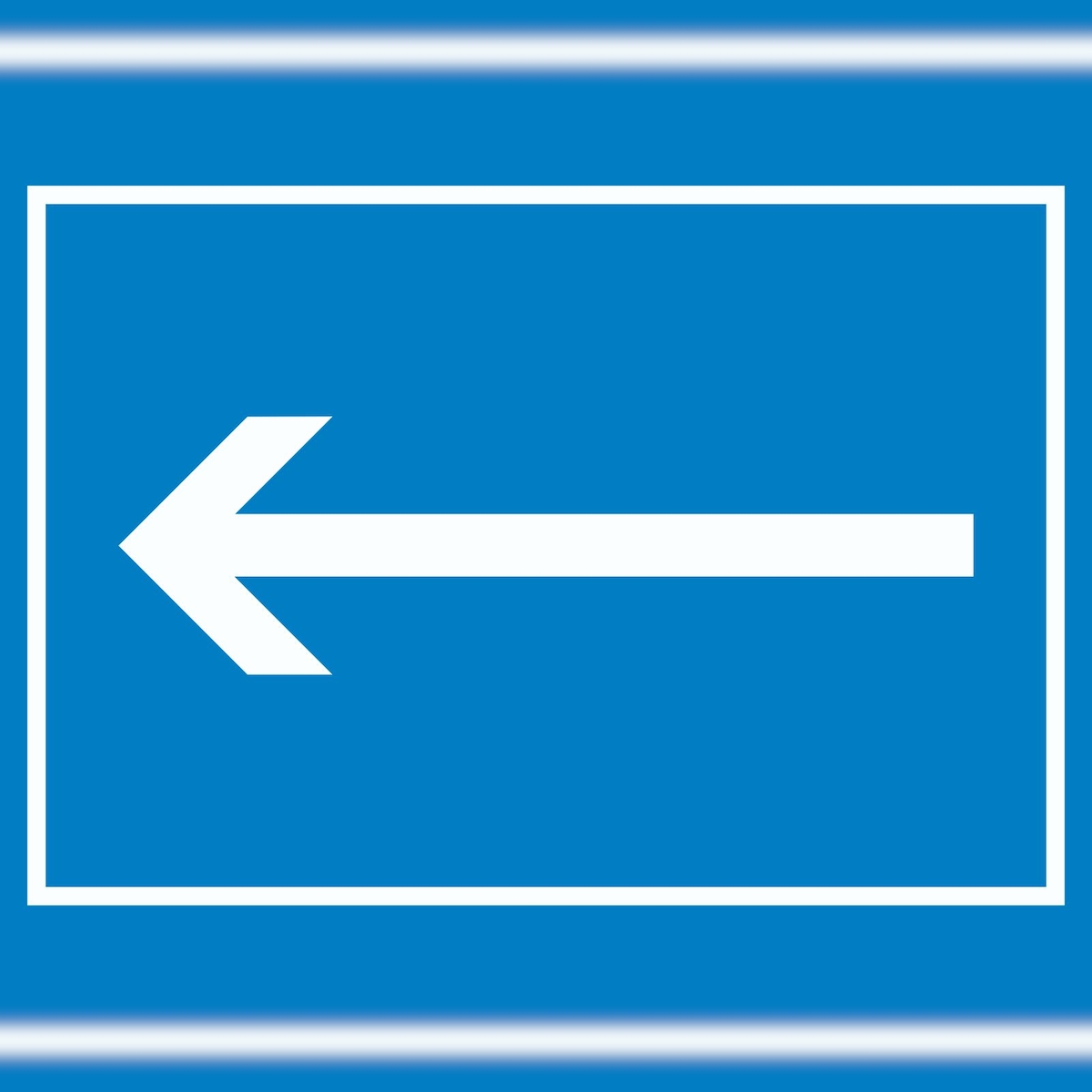 HB-Druck Richtungspfeil links Schild waagerecht weiss blau Pfeil A2 Rückseite selbstklebend Image