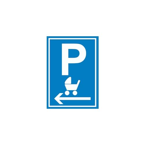 Kinderwagen Parkplatz links Schild A2 (420x594mm)