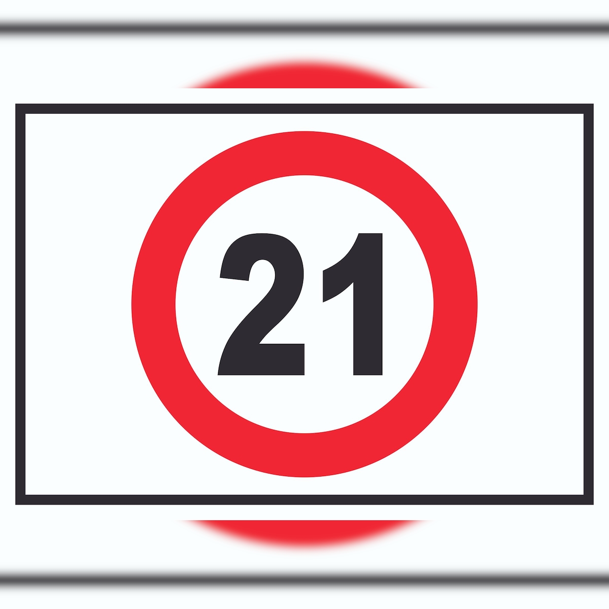 Zutritt ab 21 Jahre Symbol Schild A1 Rückseite selbstklebend Image