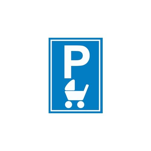 Kinderwagen Parkplatz Schild A2 Rückseite selbstklebend