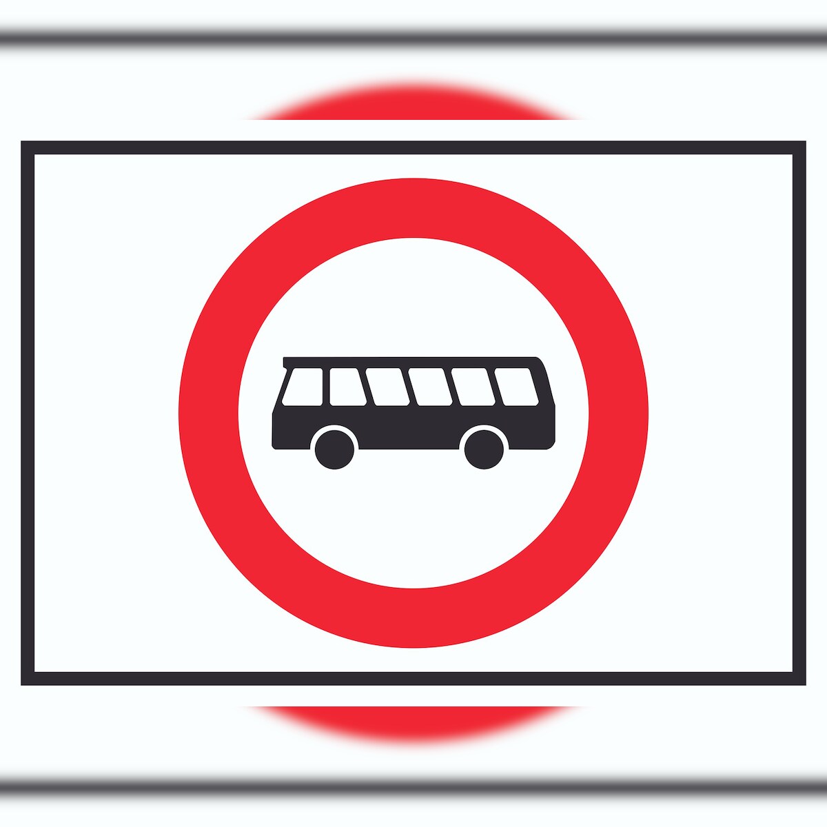 HB-Druck Durchfahrt verboten Bus Symbol Schild A2 Rückseite selbstklebend Image